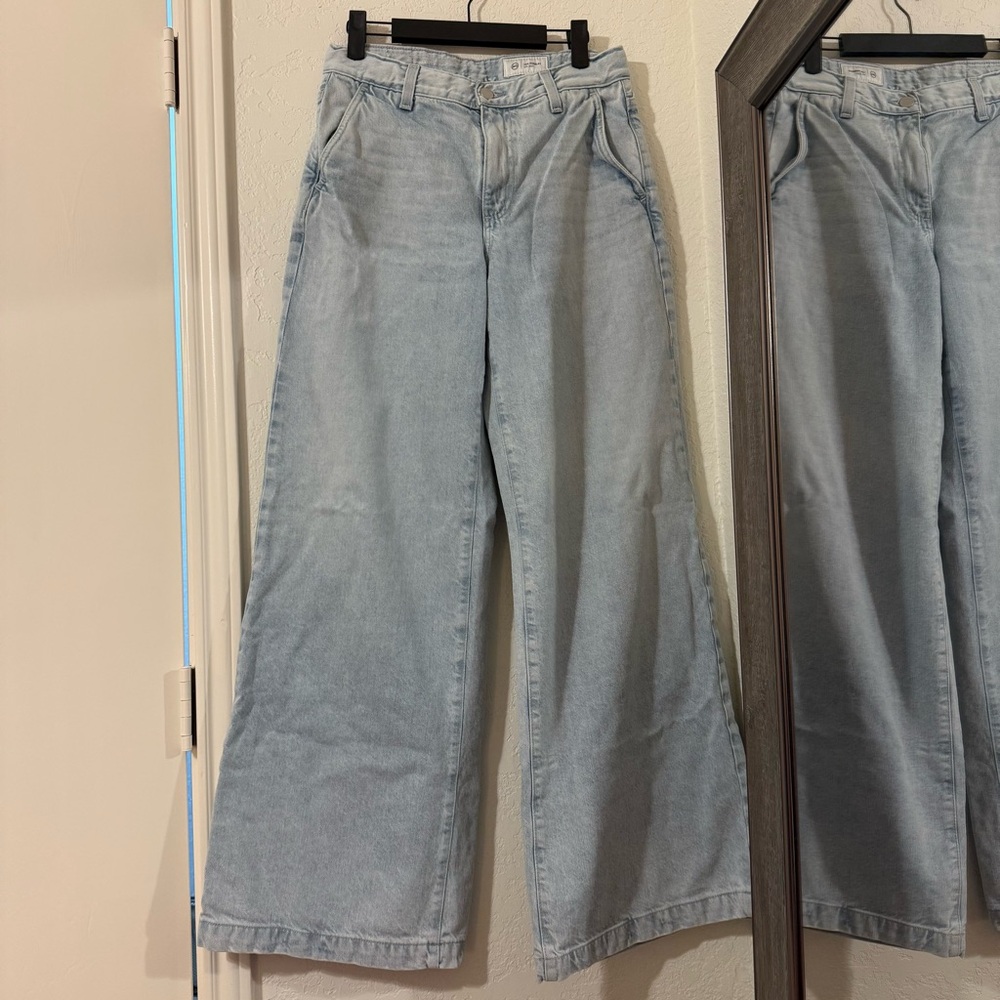 AG Los Angeles Light Blue Wide-Leg Women Jeans